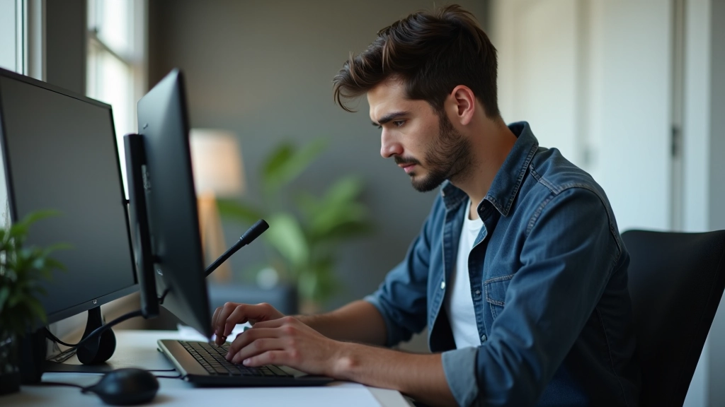 Persona che esamina una lista di programmi sul suo computer portatile