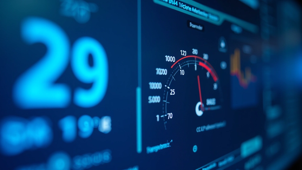 Grafico della temperatura della CPU con letture termiche in tempo reale su uno sfondo blu scuro con numeri che cambiano